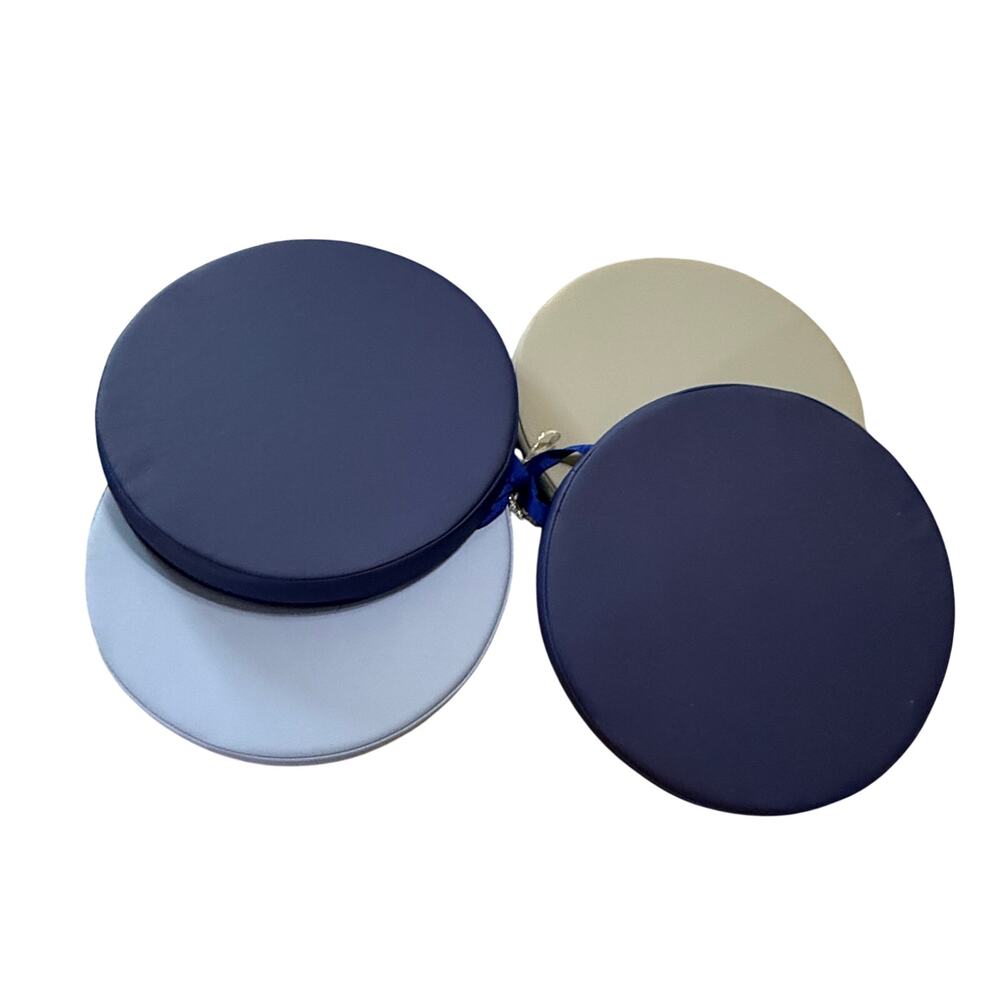 SoftScape 15" Round Floor Cushions 4-Piece Powder Blue Cream Gray Classroom
